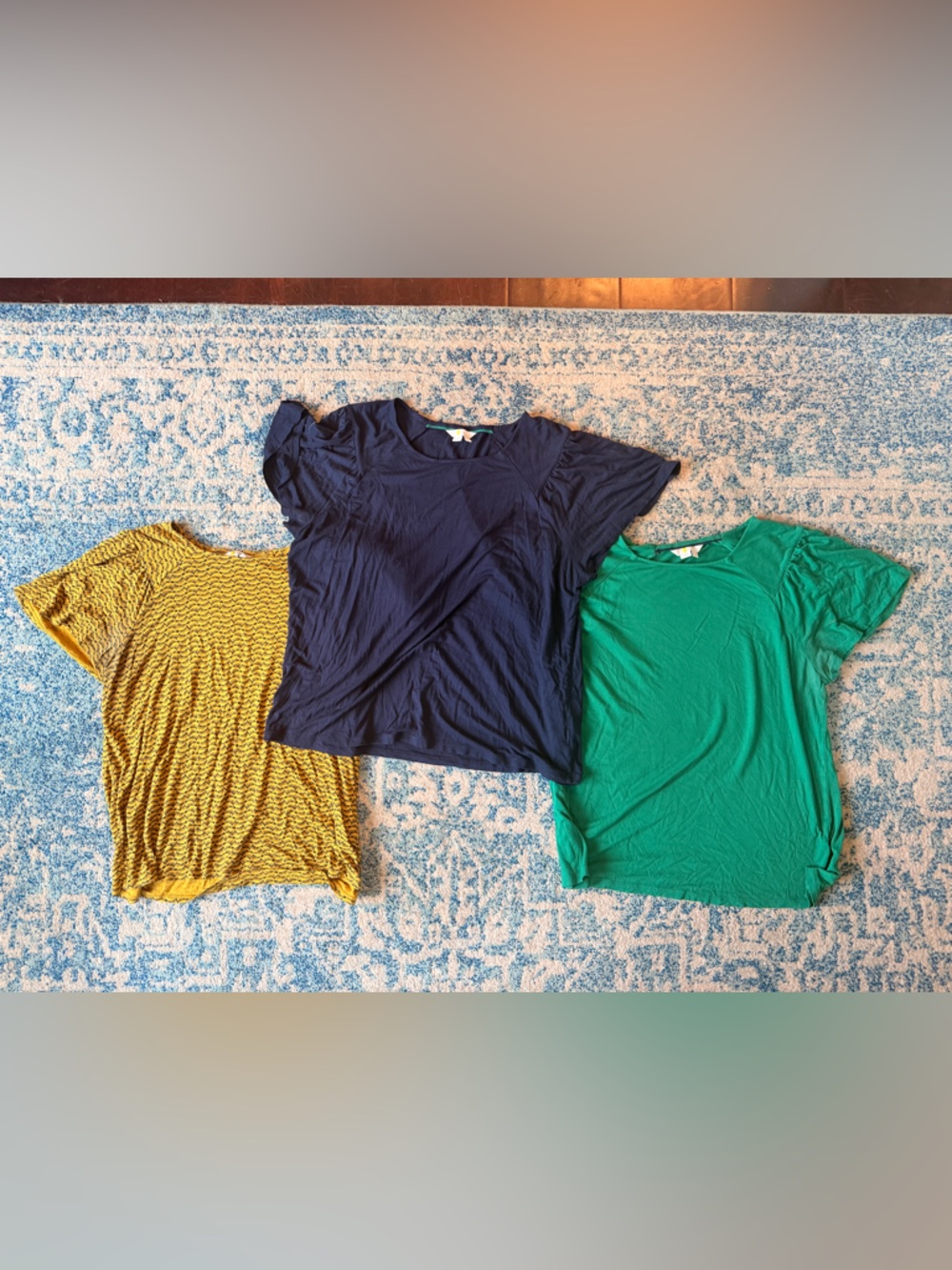 Three (3) Boden flutter sleeve tops size 14